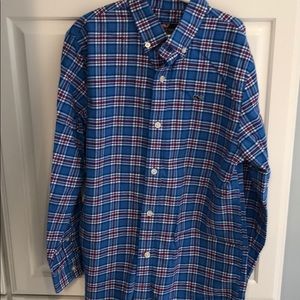 Vineyard Vines boys blue plaid flannel shirt